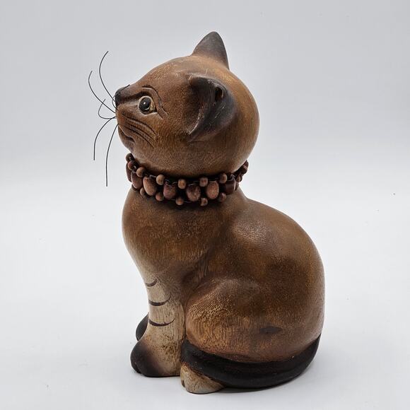 Hand-painted Vintage Kitty Ally Cat Sculpture - Whimsical Folk Art Decor - Picture 5 of 10